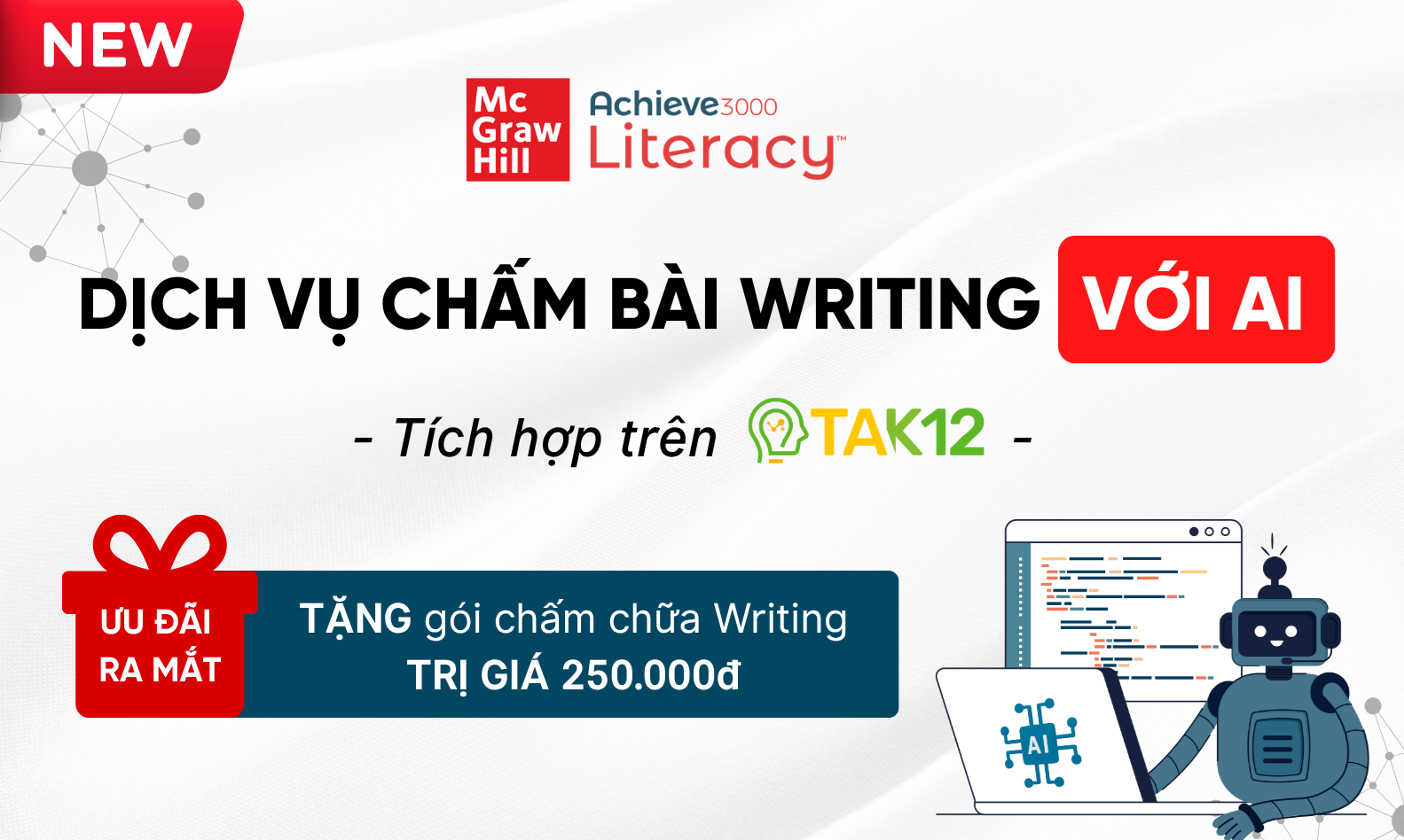 [RA MẮT] Dịch vụ chấm bài Writing với AI dành cho Achieve3000 Literacy - Tặng ưu đãi tới 100%